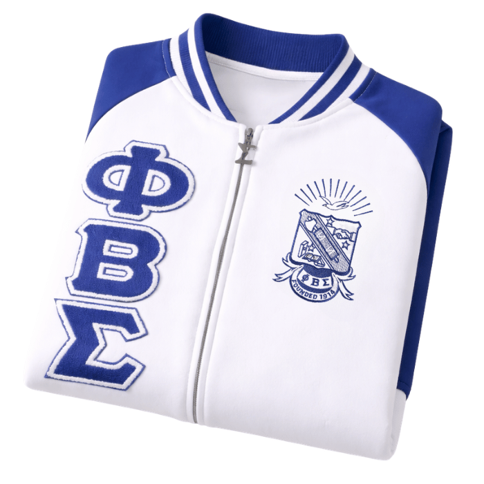 Phi Beta Sigma White Varsity Fleece Jacket