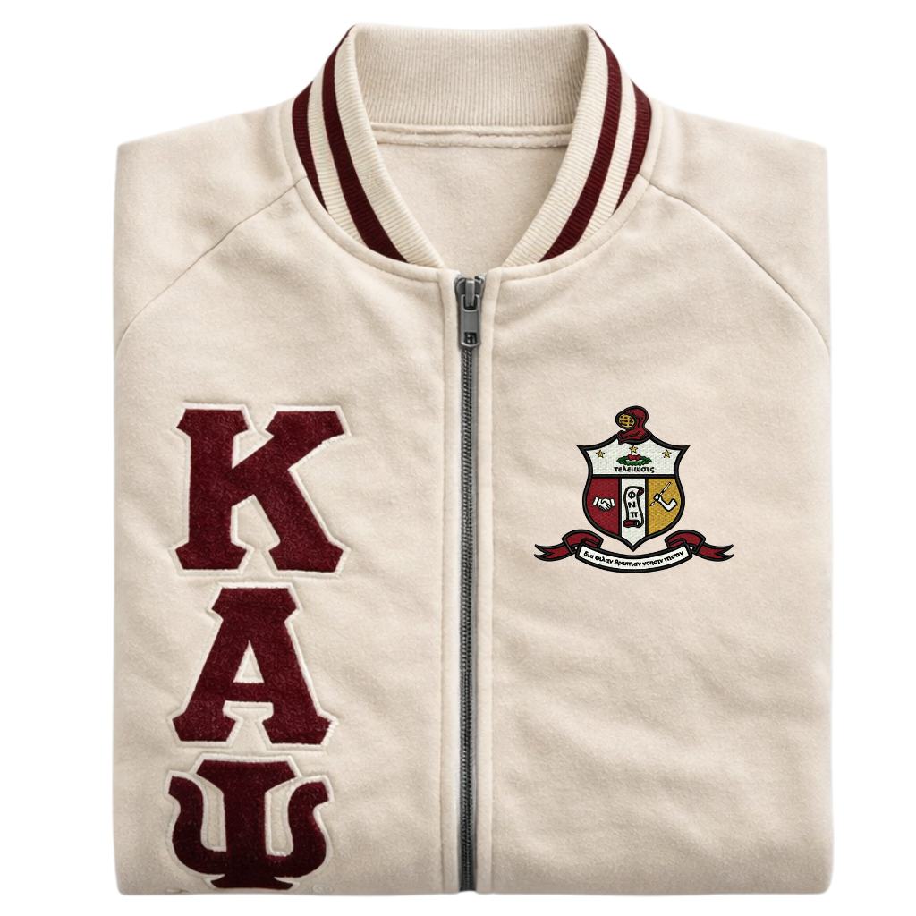 Kappa Cream Varsity Fleece Jacket