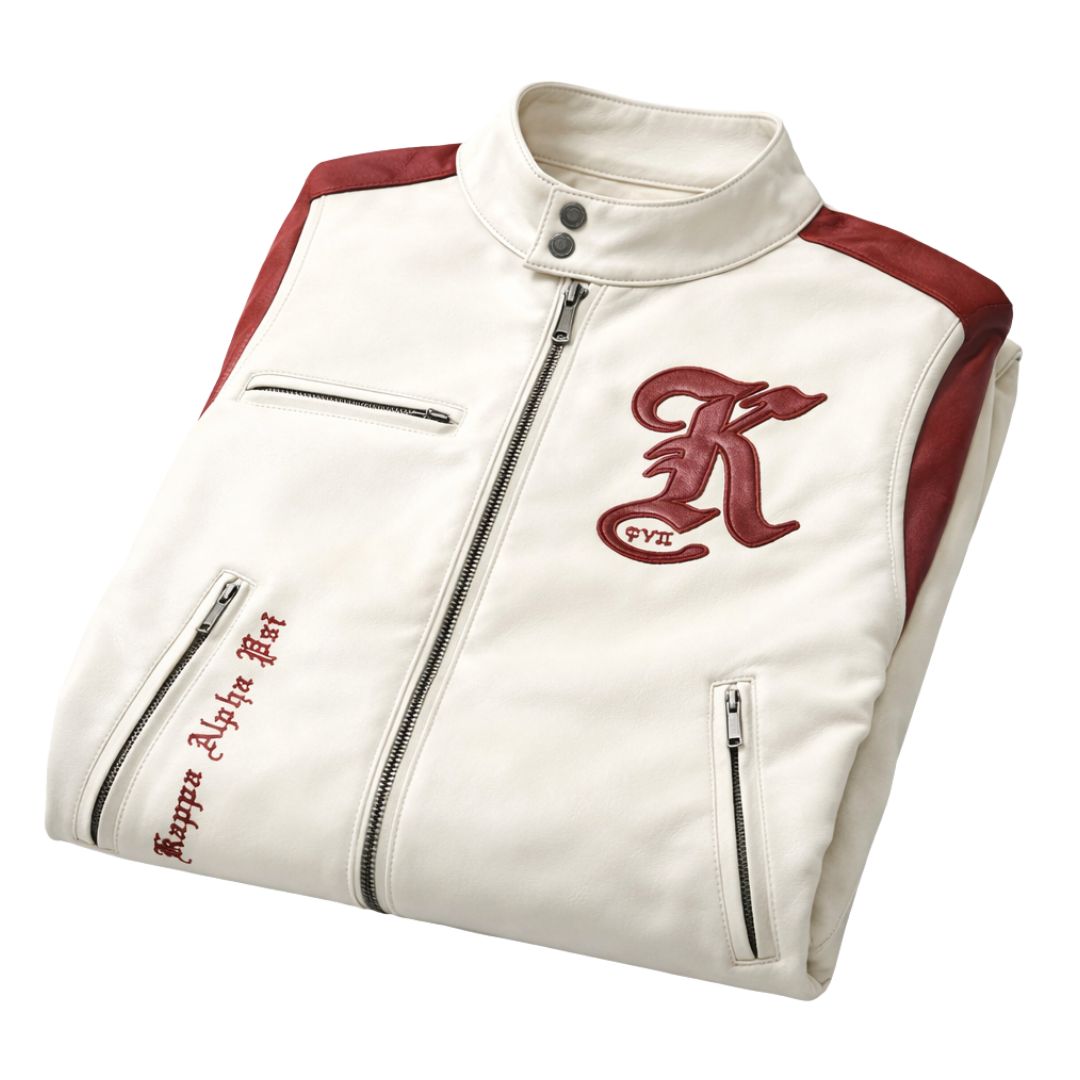 Kappa Alpha Psi Stripe Racing Jacket (Cream)