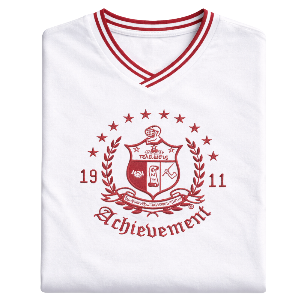 Kappa Alpha Psi Coat of Arms V-neck Tee (White)