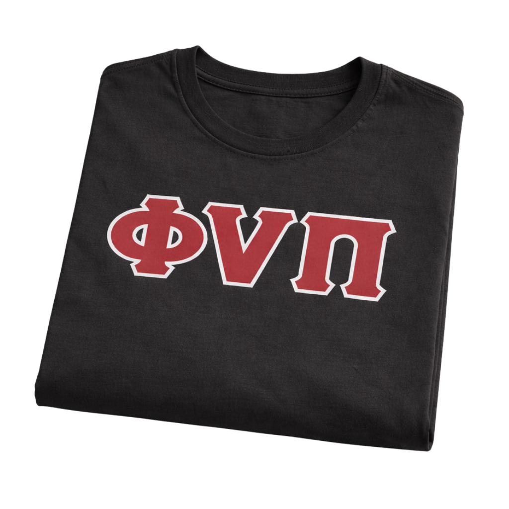 Kappa Alpha Psi Old Skool Phi Nu Pi 3-Letter Tee (Vintage Black)