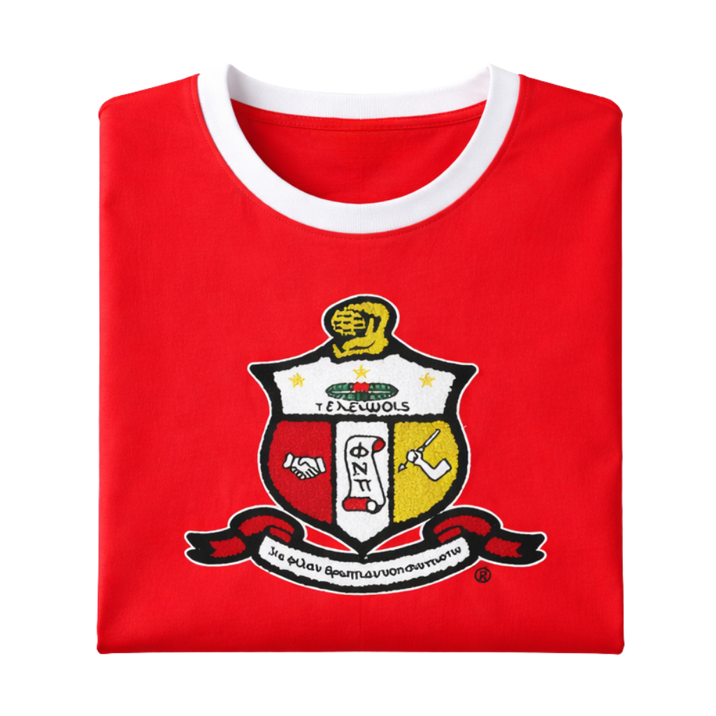 Kappa Red Chenille Crest Ringer Premium Shirt
