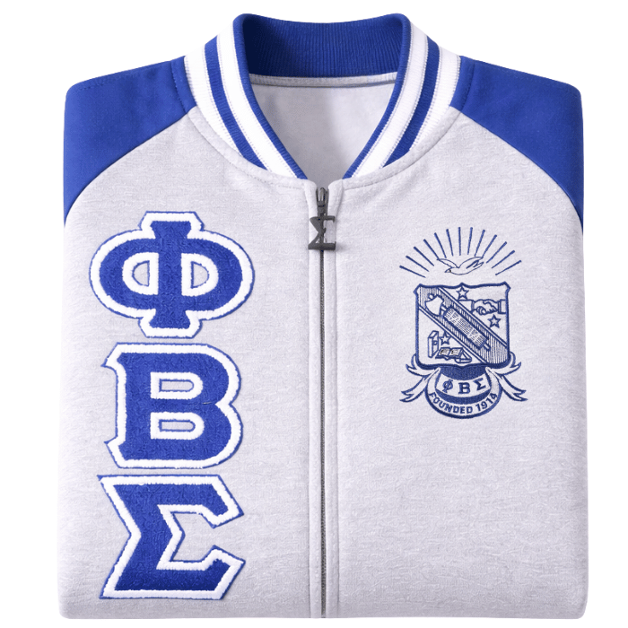 Phi Beta Sigma Heather Grey Varsity Fleece Jacket