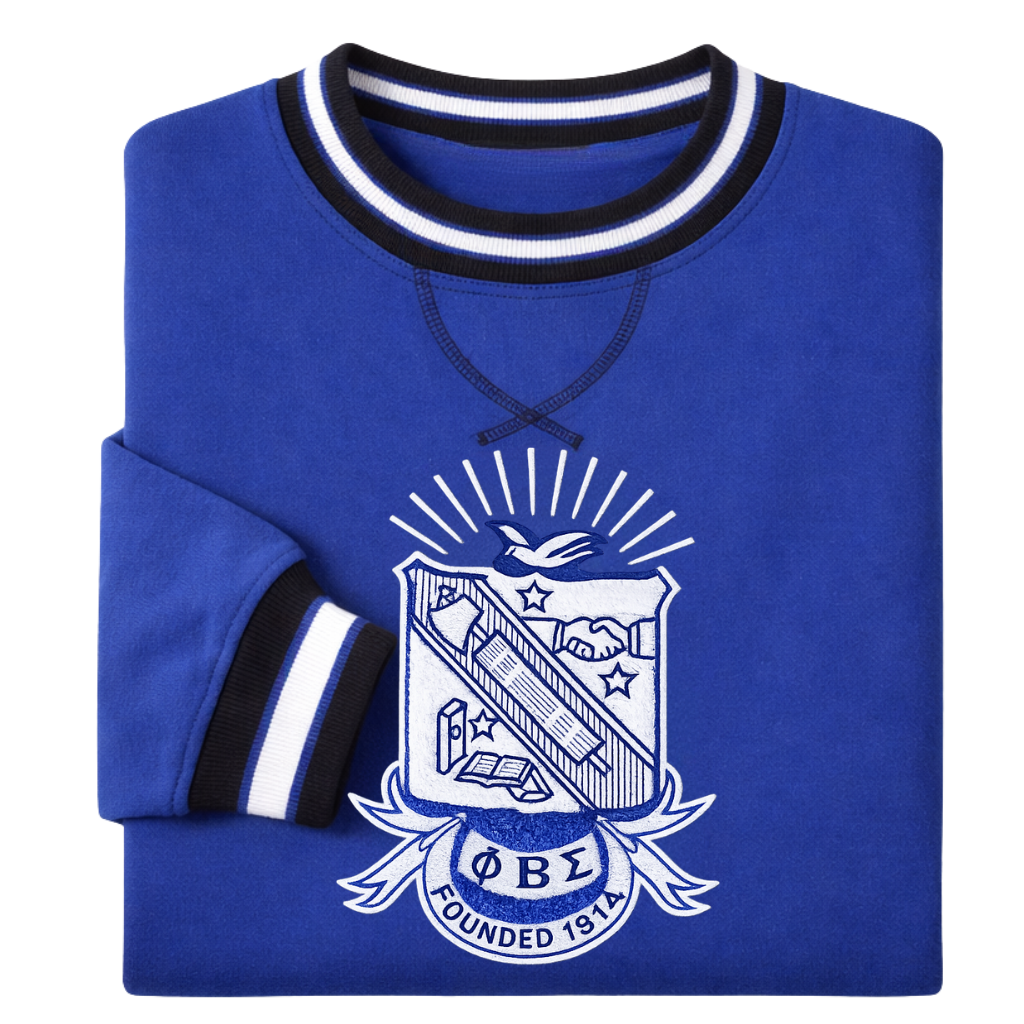 Phi Beta Sigma Blue Crest Chenille Crewneck sweatshirt