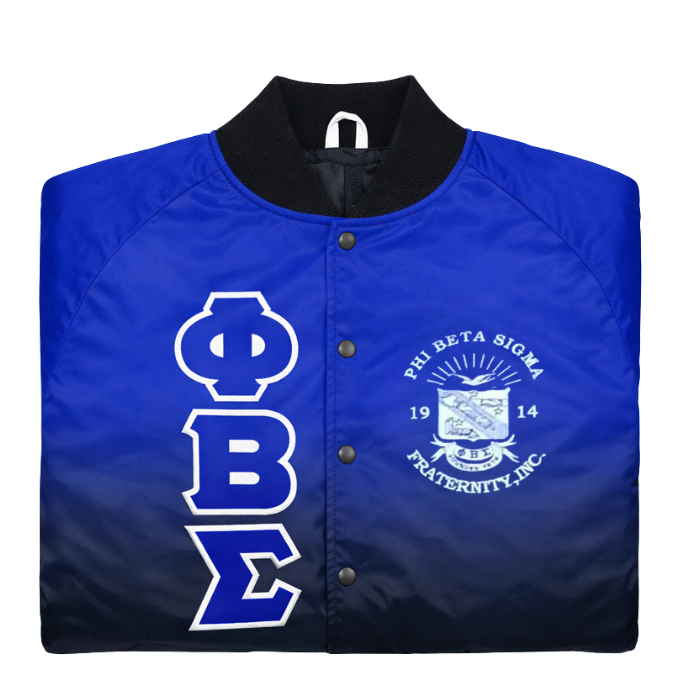 Black Faded Phi Beta Sigma Bomber Jacket