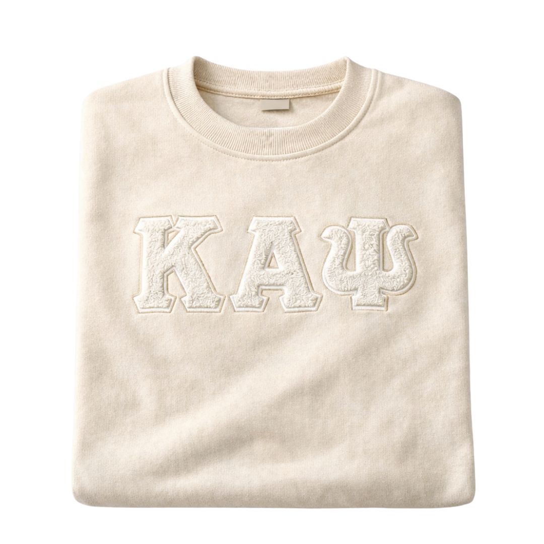Solid ΚΑΨ Cream Chenille Sweatshirt