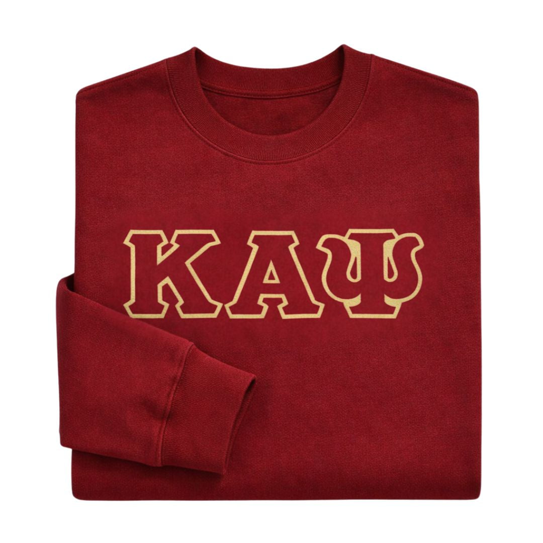 Kappa Alpha Psi 3-Letter Crewneck Sweatshirt (Krimson)